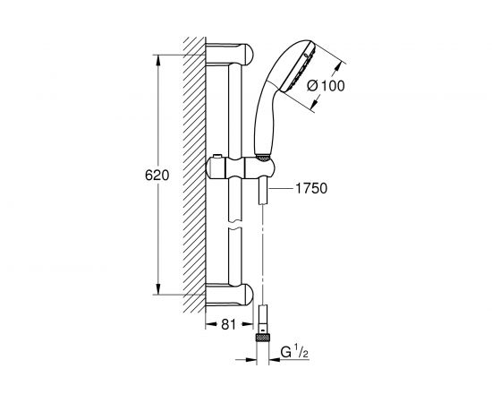 Душевой гарнитур GROHE Tempesta New I, 600 м,9,5 л/мин 27924001 – изображение 8