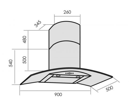 Кухонная вытяжка MBS TORENIA 190 GLASS 4990 – изображение 8