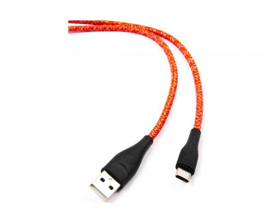 USAMS Дата-Кабель SJ395 USB - Type-C (2 м) нейлоновая оплетка, красный (SJ395USB02) УТ000021059 