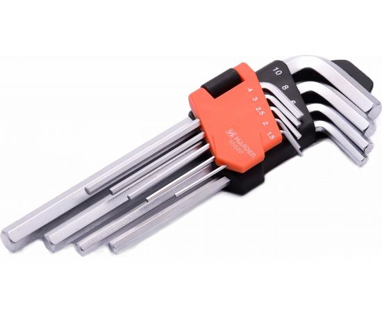 Набор имбусовых ключей HARDEN шестигранные HEX, 18 см, CRV, 9 шт. 540605 