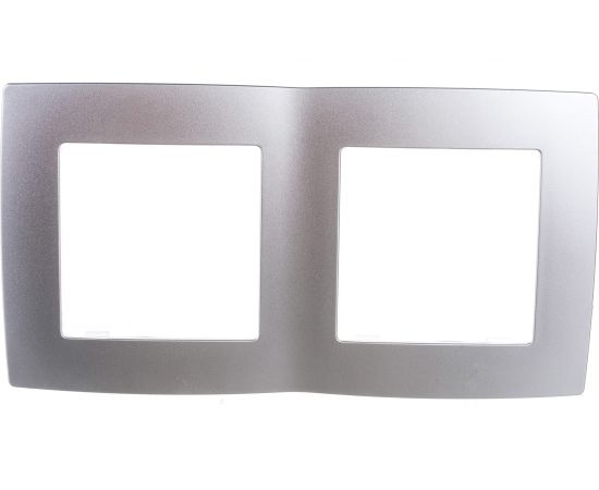Рамка ЭРА 12-5002-03 на 2 поста, алюминий Б0014753 