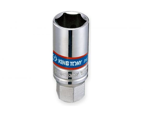 Свечная шестигранная головка с резиновым фиксатором 3/8"", 21мм, 70мм KING TONY 363521 
