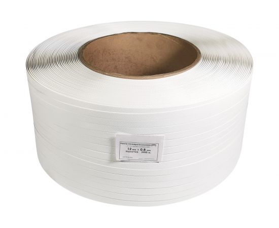 Лента Кордленд ПП, 12х0,8 мм х 2 км, 180 кгс, белый, М/ПА PP-00674 