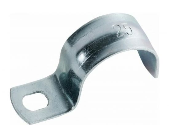 Оцинкованная скоба с одним отверстием Экопласт для трубы D25 мм, 5 шт. 43725-5 