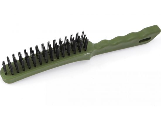 Щётка с пластиковой рукояткой, стальная щетина, 4-х рядная Дело техники 270704 