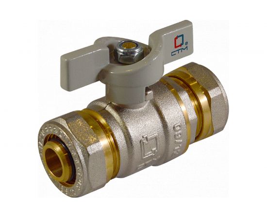 Шаровой кран для воды СТМ СТАНДАРТ 16х16, ц/ц, бабочка CWPB1616 