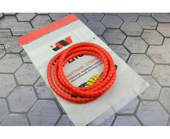 Защитная пластиковая спираль Урдюга d12мм красная пакет 2м URСП12К02 