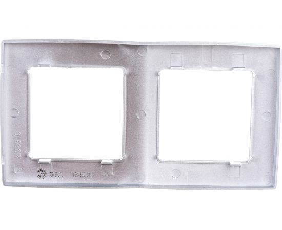 Рамка ЭРА 12-5002-03 на 2 поста, алюминий Б0014753 – изображение 2