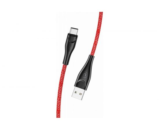 USAMS Дата-Кабель SJ395 USB - Type-C (2 м) нейлоновая оплетка, красный (SJ395USB02) УТ000021059 – изображение 2
