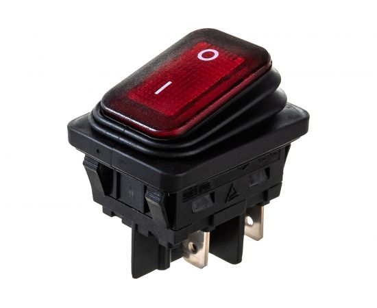 Клавишный выключатель Emas с подсветкой, красная клавиша, 1НО, 250 В AC, 16 А A54B1K11 – изображение 2