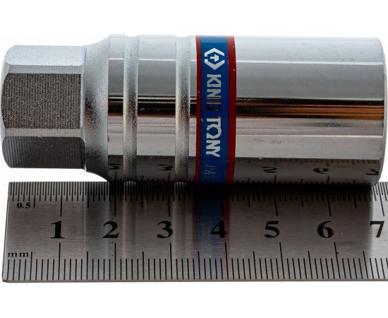 Свечная шестигранная головка с резиновым фиксатором 3/8"", 21мм, 70мм KING TONY 363521 – изображение 2