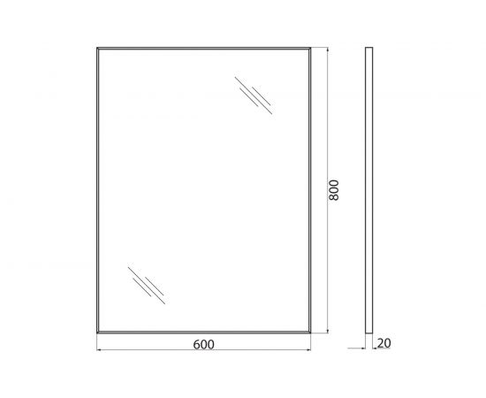 Зеркало в алюминиевой раме BelBagno SPC-AL-600-800 – изображение 3