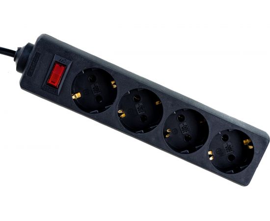 Удлинитель ExeGate EC-4-3B 4 евро с заземлением, 3м, выключатель с подсветкой, черный 279397 – изображение 3