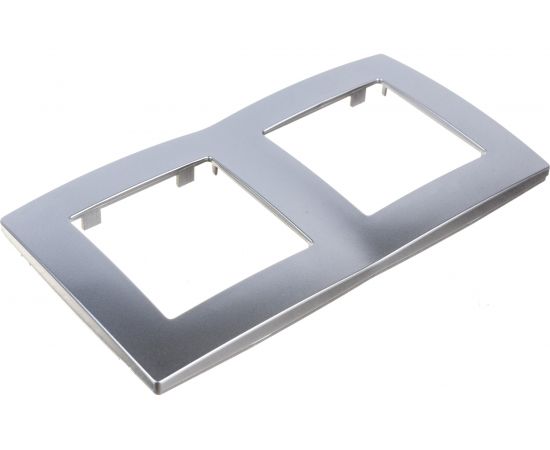 Рамка ЭРА 12-5002-03 на 2 поста, алюминий Б0014753 – изображение 3