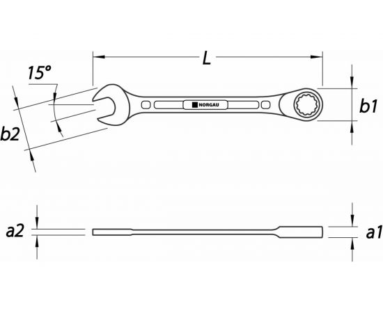 Комбинированный ключ с трещоткой NORGAU 13мм 060240013 – изображение 4