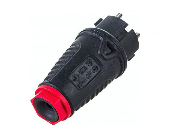 Кабельная вилка PCE 16А, 250V, 2P+E, IP54, корпус черный, маркер красный 0521-sr – изображение 4
