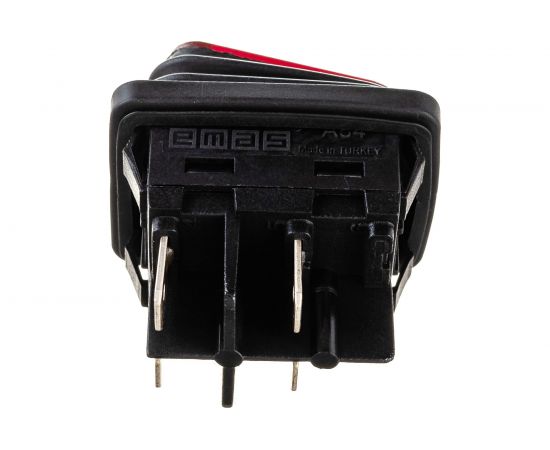 Клавишный выключатель Emas с подсветкой, красная клавиша, 1НО, 250 В AC, 16 А A54B1K11 – изображение 5