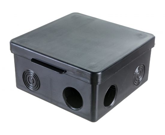 Распаечная коробка TDM ОП 100х100х55мм, крышка, IP54, 8вх., черная, инд. штрихкод SQ1401-0913 – изображение 5