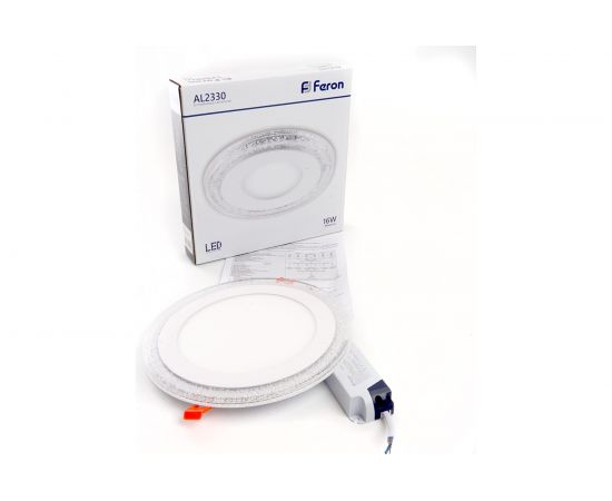 Встраиваемый светильник FERON светодиод 16W, 1280Lm, белый 4000К и синий, AL2330 29589 – изображение 7