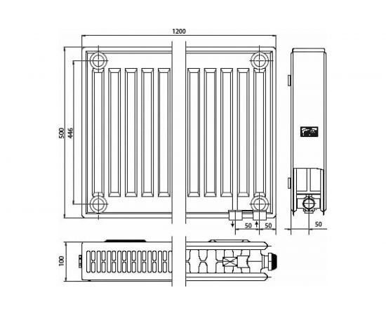 Радиатор Kermi otop FTV 22, 100х500х1200, X2 Inside, R, RAL 9016 белый FTV220501201R2Y – изображение 7