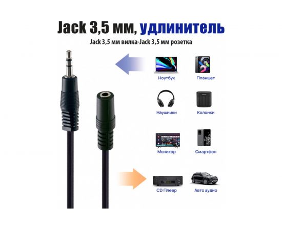 Кабель Belsis Jack 3.5 mm вилка - Jack 3.5 розетка, удлинитель, стерео-аудио, 3 м. BL1033 – изображение 9