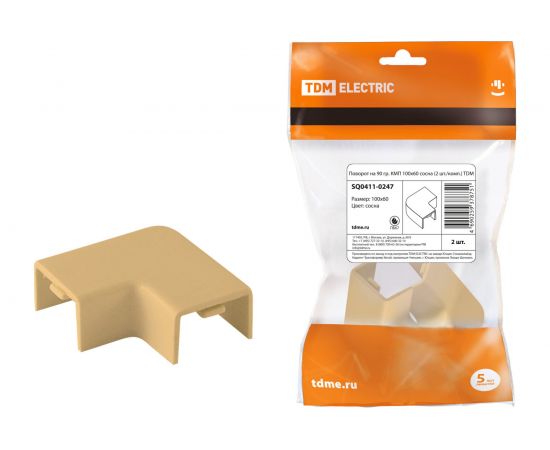 Поворот на 90 градусовTDM КМП 100x60 сосна, 2 штуки/комплект SQ0411-0247 