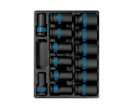 Набор ударных глубоких торцевых головок 3/4"", ложемент, 14 шт. KING TONY 9-6414MP 