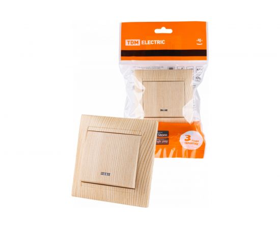 1-клавишный выключатель TDM с подсветкой 10А сосна Лама SQ1815-0304 