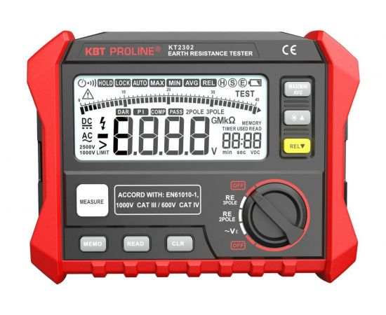 Цифровой измеритель сопротивления заземления КВТ KT 2302 PROLINE 87240 