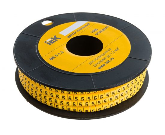 Маркировочное кольцо IEK 0-1.5мм, 5, МК, 1000шт/ролл UMK00-5 