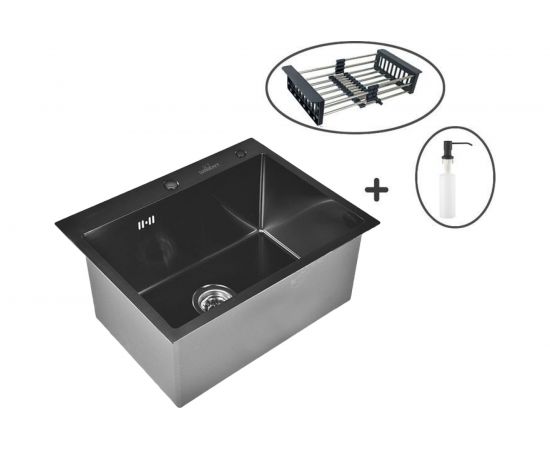 Комплект кухонная мойка из нержавеющей стали WS35848B/W302644B/W405B/WGER010 