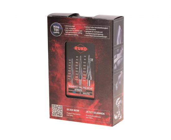 Набор ступенчатых сверел (3 шт; S1, M2, L3) RUKO 101087PRO – изображение 13