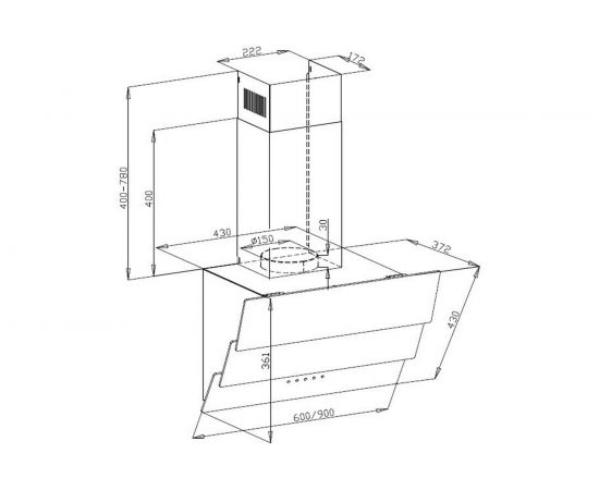 Кухонная вытяжка MAUNFELD Manchester Light 90 Black Glass Black – изображение 15