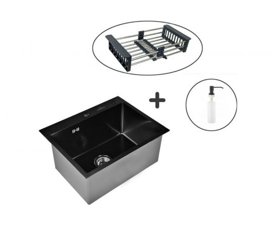 Комплект кухонная мойка из нержавеющей стали WS35848B/W302644B/W405B/WGER010 – изображение 17