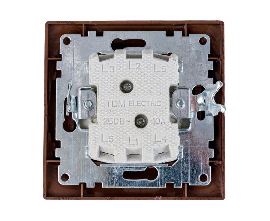 1-клавишный выключатель с подсветкой TDM ЭКО 10А, бук, Таймыр SQ1814-0304 – изображение 2