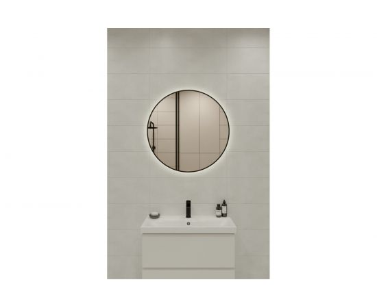 Зеркало Cersanit ECLIPSE smart 80x80 с подсветкой, круглое, черная рамка 64147 – изображение 2