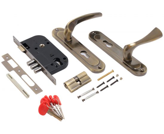 Врезной замок БУЛАТ ЗВ4-3.70.03.01 НОМОС (бронза; 5 перфоключей; с ручками) 13969 – изображение 2