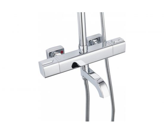 Душевая система Gappo термостат G2491 лейка "Тропический душ" квадрат 250х250 хром 549388 – изображение 2