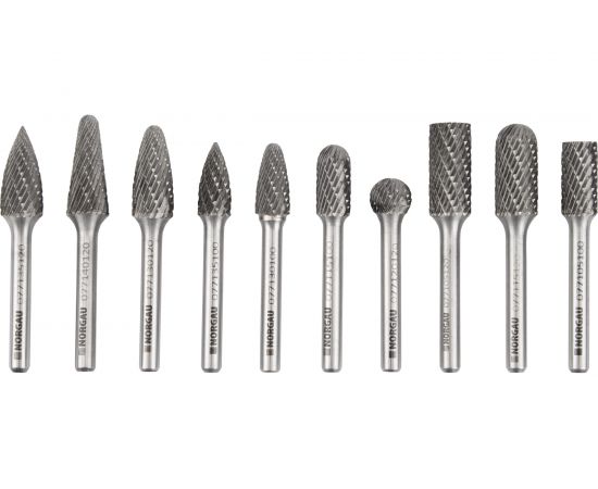 Набор борфрез твердосплавных NORGAU 10 шт (10 мм, 12 мм) 077200520 – изображение 2