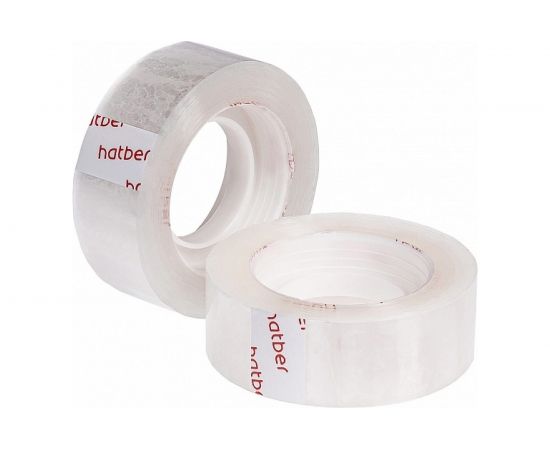 Клейкая канцелярская лента Hatber 19ммх33м (без штрихкода) 8 шт 043447 – изображение 3