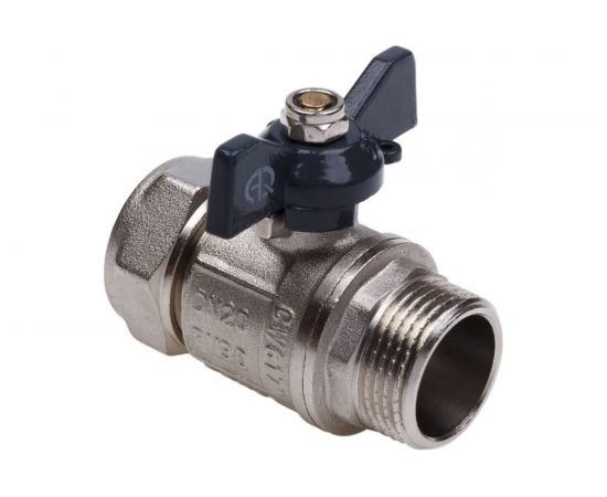 Шаровой кран для МП труб AQUALINK нар 3/4x20 B бабочка 1310 – изображение 3