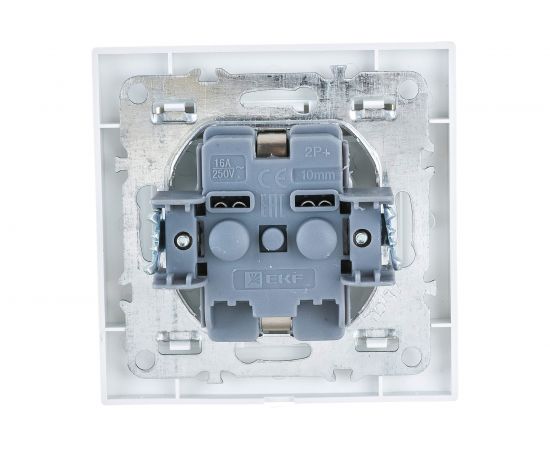 Розетка EKF Минск СП 1-местная, с заземлением и крышкой, с защитной шторкой, 16А, белая Basic SQERR16-029-100 – изображение 4