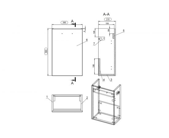 Тумба Cersanit LARA 40 орех 63420 – изображение 7