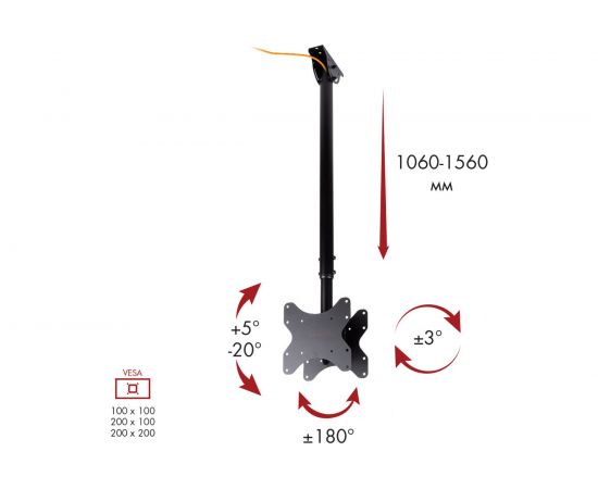 TV кронштейн Arm media LCD 1650 black 10173 – изображение 8