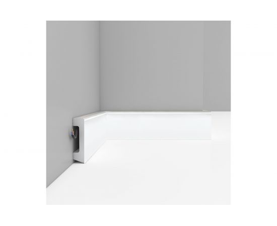 Плинтус напольный Decomaster D234-114ДМ 58x16x2400 мм белый глянец D234-114 ДМ 