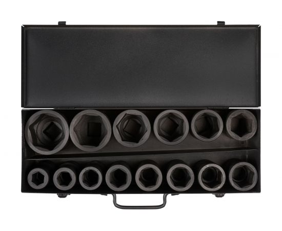 Набор головок ударных 14 шт, 22-60 мм, 90 мм, 1"", кейс Airline ATAS046 