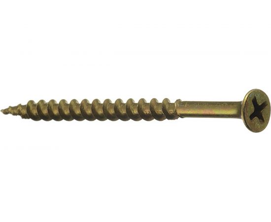 Саморезы с потайной головкой и крупным шагом Профикреп жёлтый цинк пакет, 3,5х45 12 шт 111986 