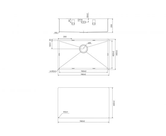 Мойка IDDIS Edifice нержавеющая сталь, универсального монтажа, сатин 210x440 EDI74S0i77 – изображение 11