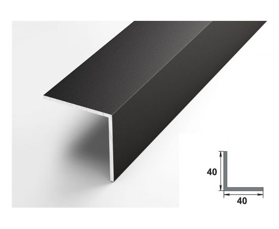 Декоративный угловой профиль ЛУКА алюминиевый, 40х40х2 мм, 2,7 м, 5 шт./уп. черный УТ000020886 – изображение 2