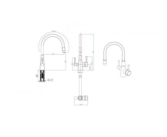 Lemark Comfort Смеситель для кухни с подключением к фильтру с питьевой водой LM3075GM – изображение 2